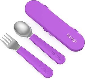 Bentgo® Kids Stainless Steel Utensil Set - Reusable Fork, Spoon & Storage Case - High-Grade BPA-... | Amazon (US)