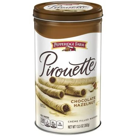 Pepperidge Farm Pirouette Crème Filled Wafers Chocolate Hazelnut Cookies, 13.5 oz. Tin | Walmart (US)