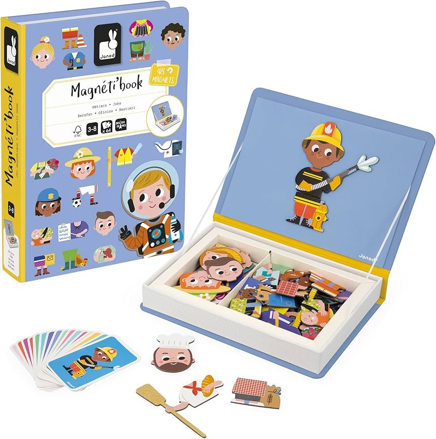 Janod - Magnéti'Book Métiers – Magnetic Educational Game 48 Magnets + 16 Model Cards – FSC ... | Amazon (US)