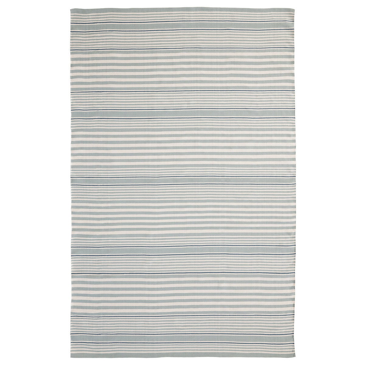 Rugby Stripe Light Blue Indoor/Outdoor Rug | Dash &amp; Albert | Annie Selke