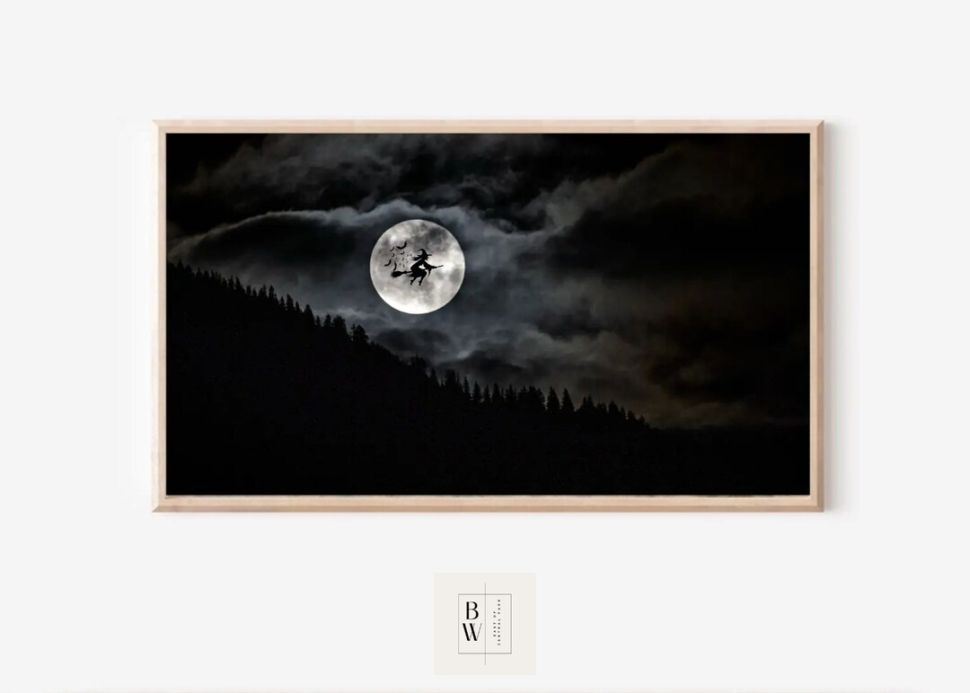Samsung Frame TV Art  Halloween Frame TV Art  Spooky Moon  - Etsy | Etsy (US)