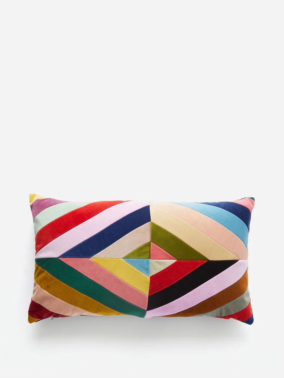 Liv striped cotton-velvet cushion | Christina Lundsteen | Matches (US)