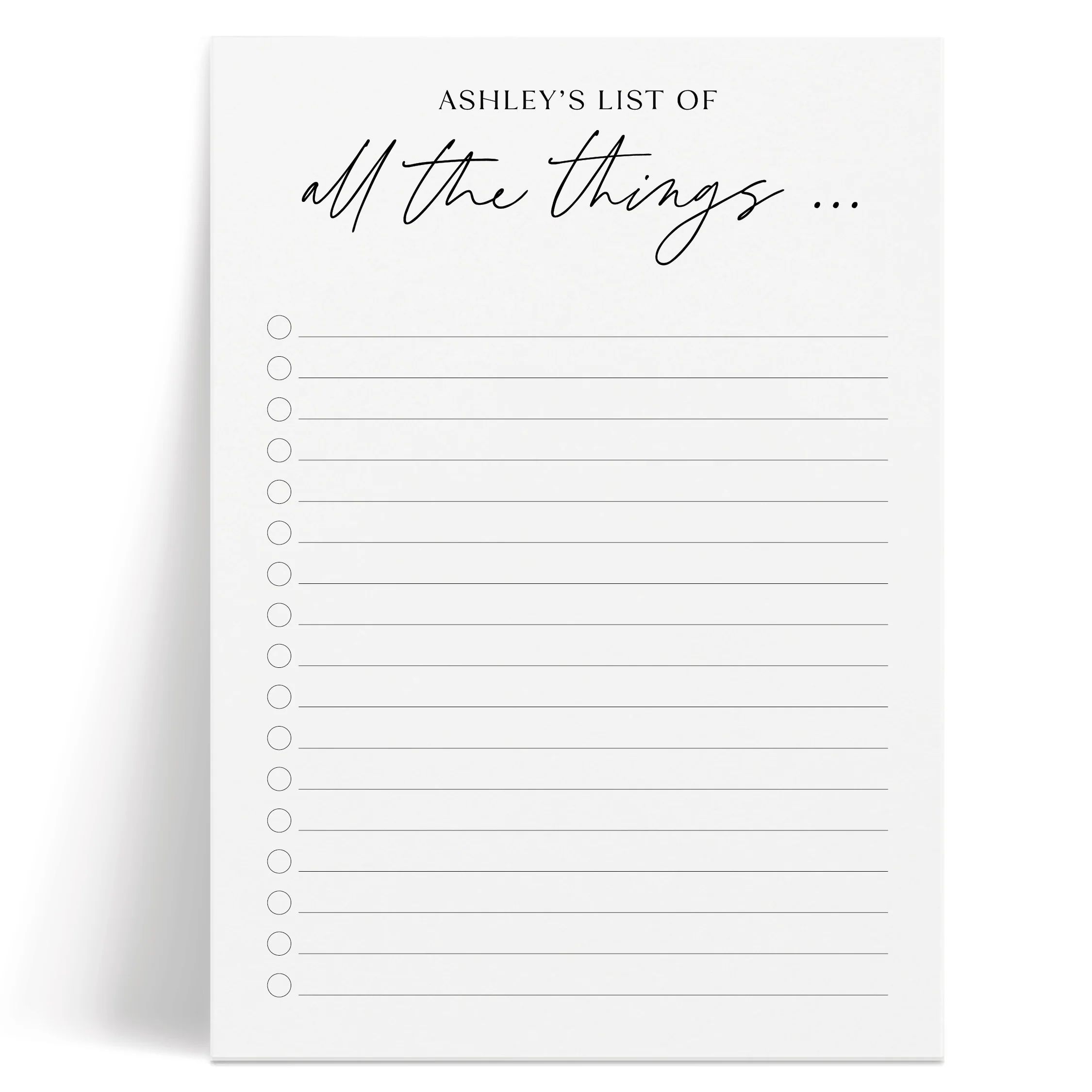 All the Things: Notepad | Curio Press