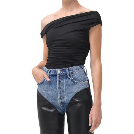 Agolde Womens Ruched Twist Sleeve Bodysuit | Walmart (US)