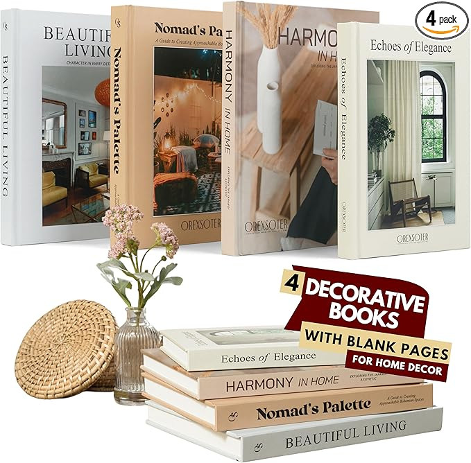 Decorative Books for Home Decor with Blank Pages Aesthetic Faux Coffee Table Books for Bookshelf ... | Amazon (US)