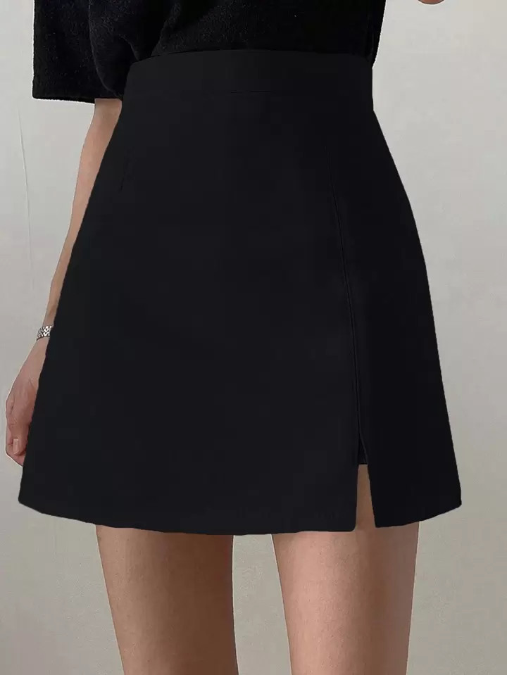 DAZY Cintura Alta Saia Split Hem | SHEIN