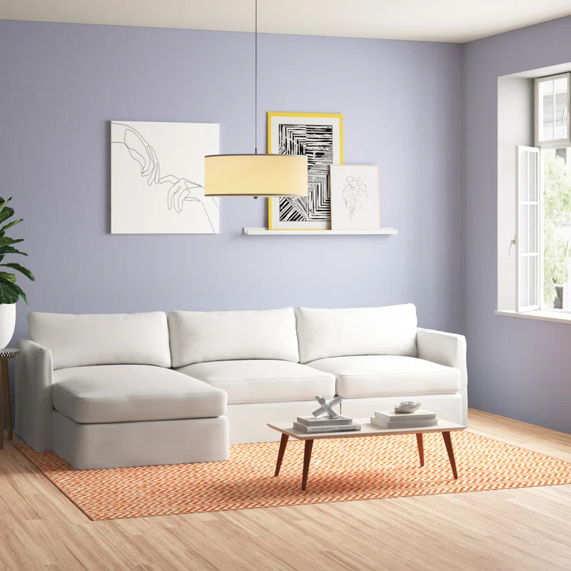 Kian 121" Wide Left Hand Facing Down Cushion Sofa & Chaise | Wayfair North America