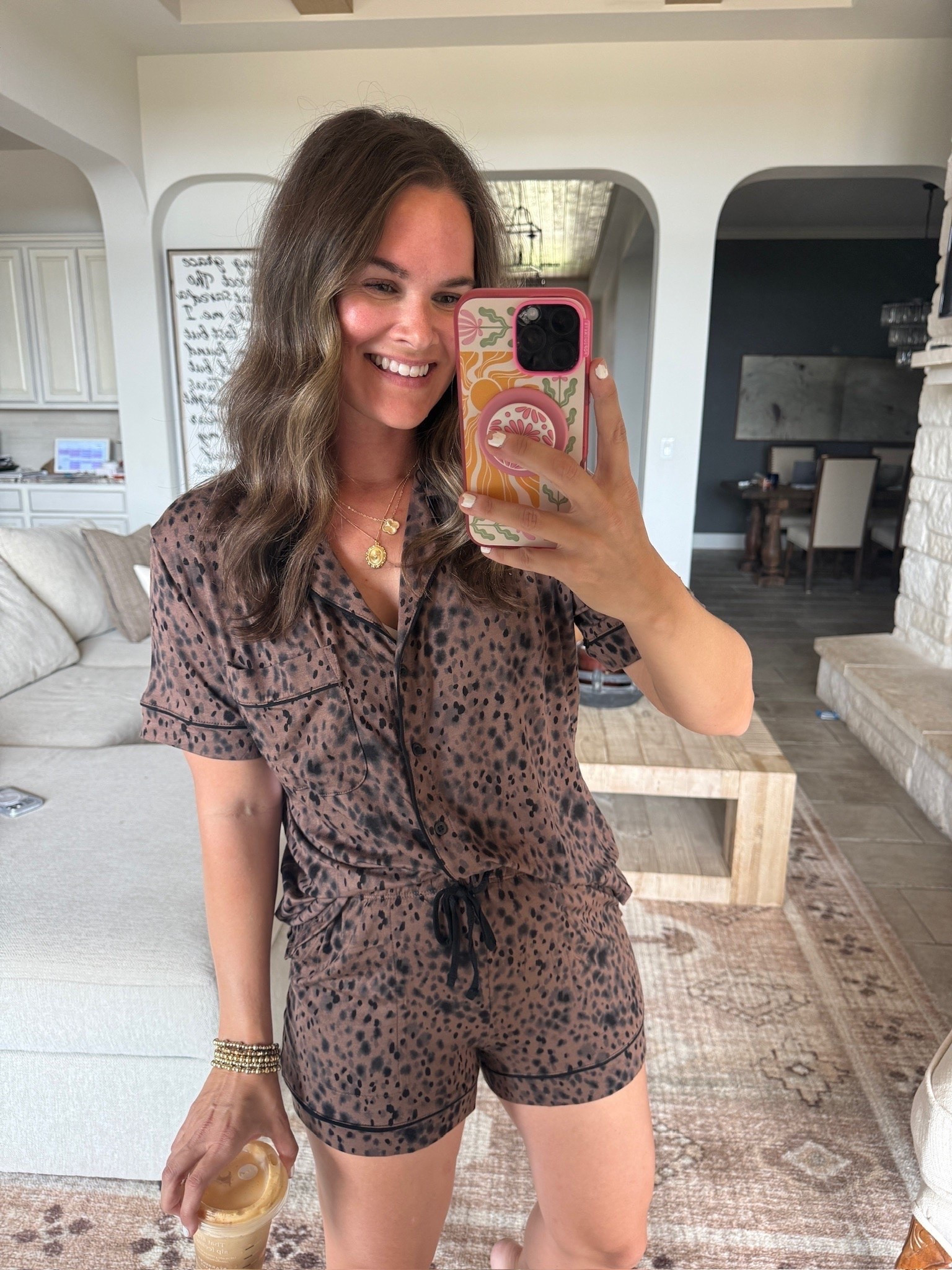 Target leopard pajamas that are almost TOO cute to sleep in!! 🤎 The silky feel, adorable print + matching shorts make this set SO good. I could stay in these all day!
Target leopard pajamas, Target sleepwear, leopard pajama set, silky pajamas, animal print pajamas, matching pajama set, Target fashion, cozy sleepwear, women's pajamas, cute pajamas, Target finds, JulieFranks