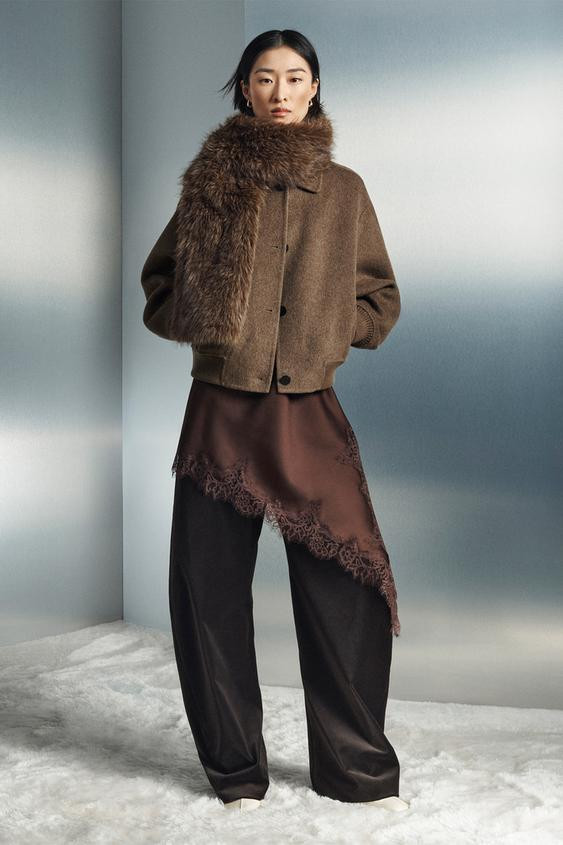 WOOL BLEND BOMBER JACKET ZW COLLECTION | Zara UK