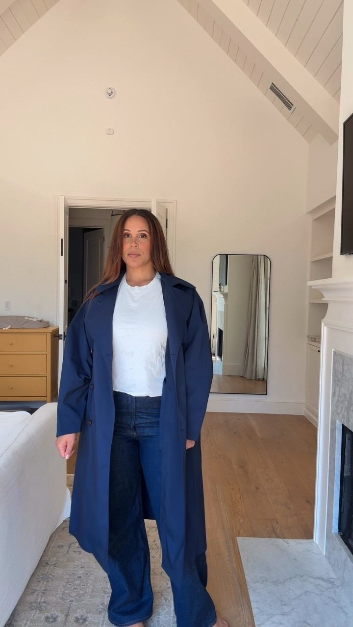 The perfect navy trenchcoat for fall and winter. Oversized enough to layer sweatshirts and hoodies, chefs kiss 

Trench
Trench coat
Cool jacket
Chic 
Outerwear
Fall jacket
Fall coat 
Fall outfit
Tall style

#LTKMidsize #LTKTall #LTKootd