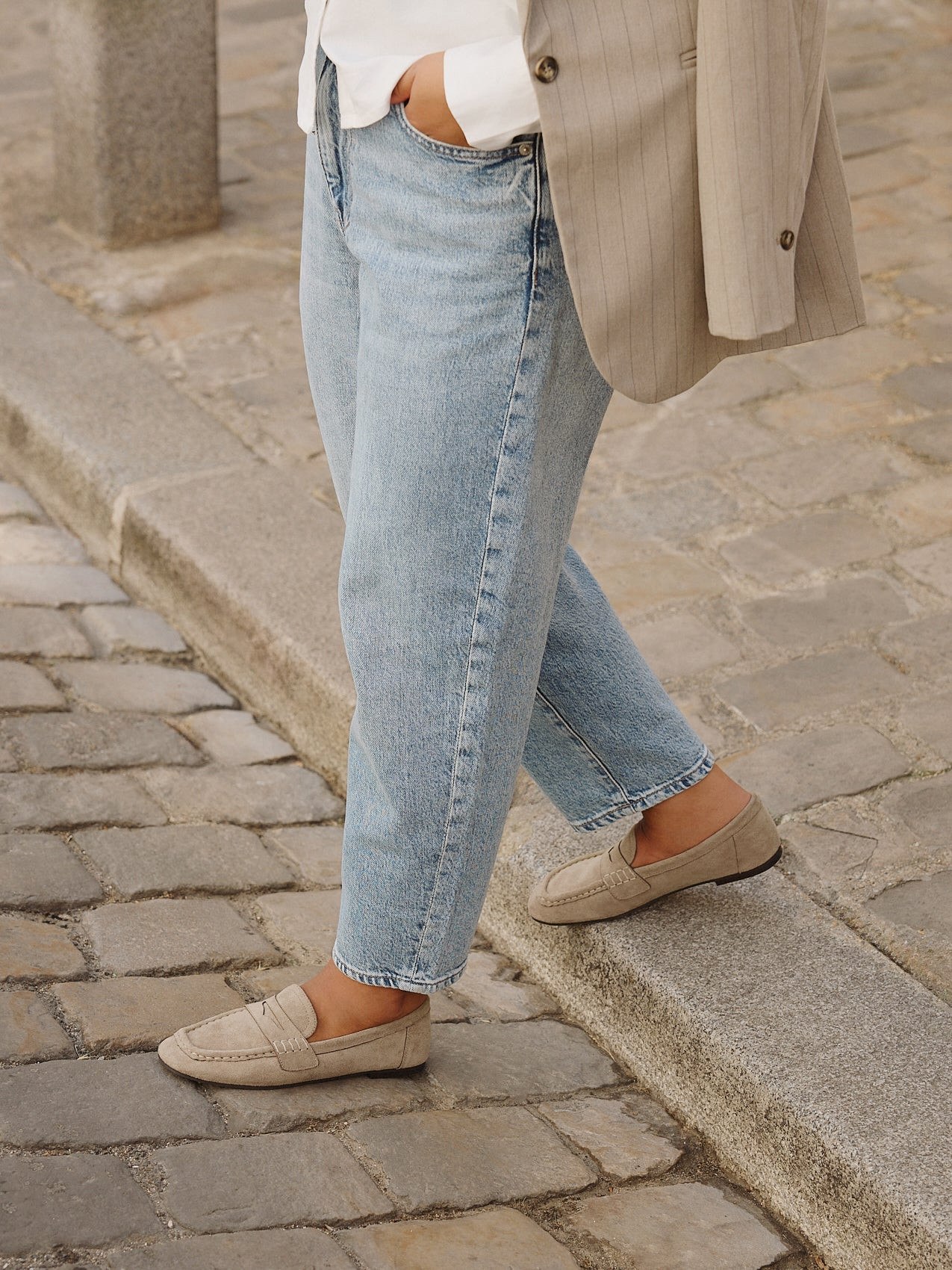 Linzi Shoes - Edition Taupe Faux Suede Penny Loafers- 8 | Linzi Shoes