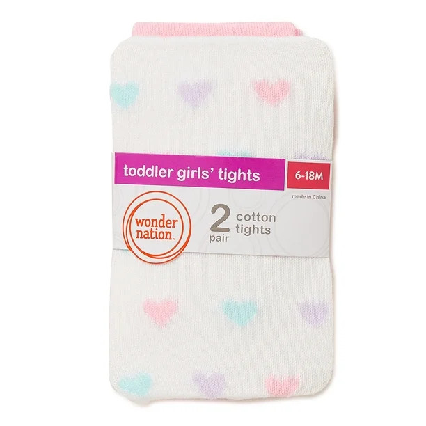 Wonder Nation Baby and Toddler Girls Heart Tights, 2-Pack - Walmart.com | Walmart (US)