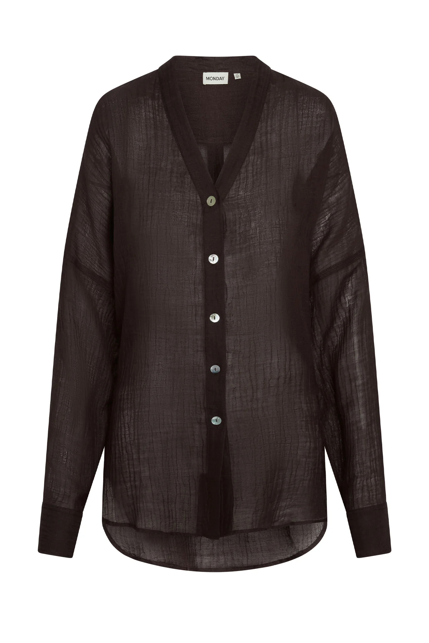 Barcelona Tunic - Espresso Crinkle Linen | Monday Swimwear