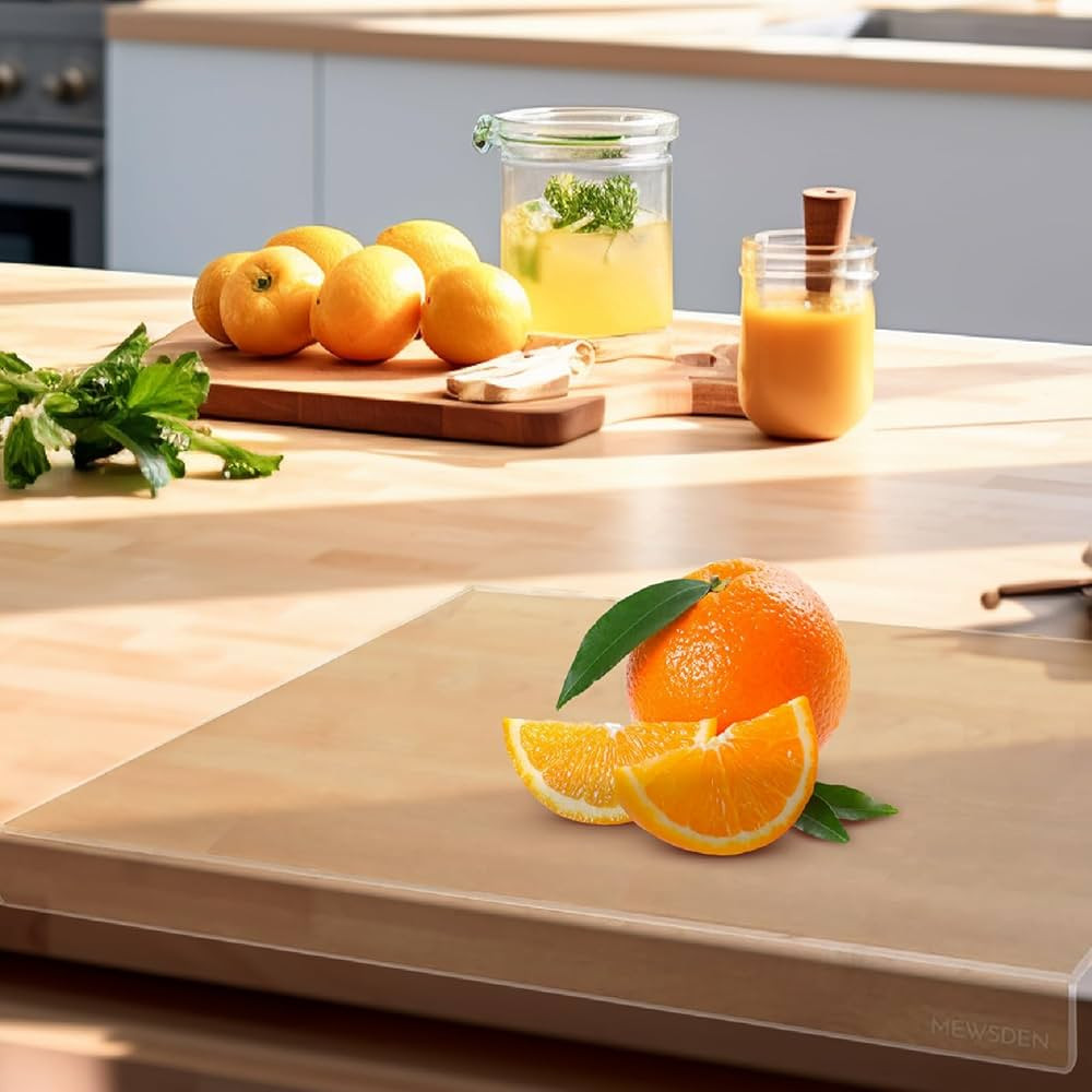 MEWSDEN Acrylic Cutting Boards for Kitchen, Acrylic Cutting Board with Counter Lip, Clear Cutting... | Amazon (CA)