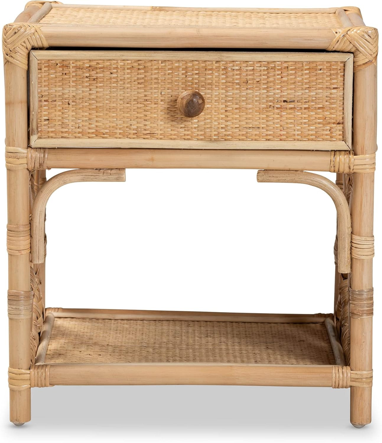 Baxton Studio Camara Nightstands, Natural Brown | Amazon (US)