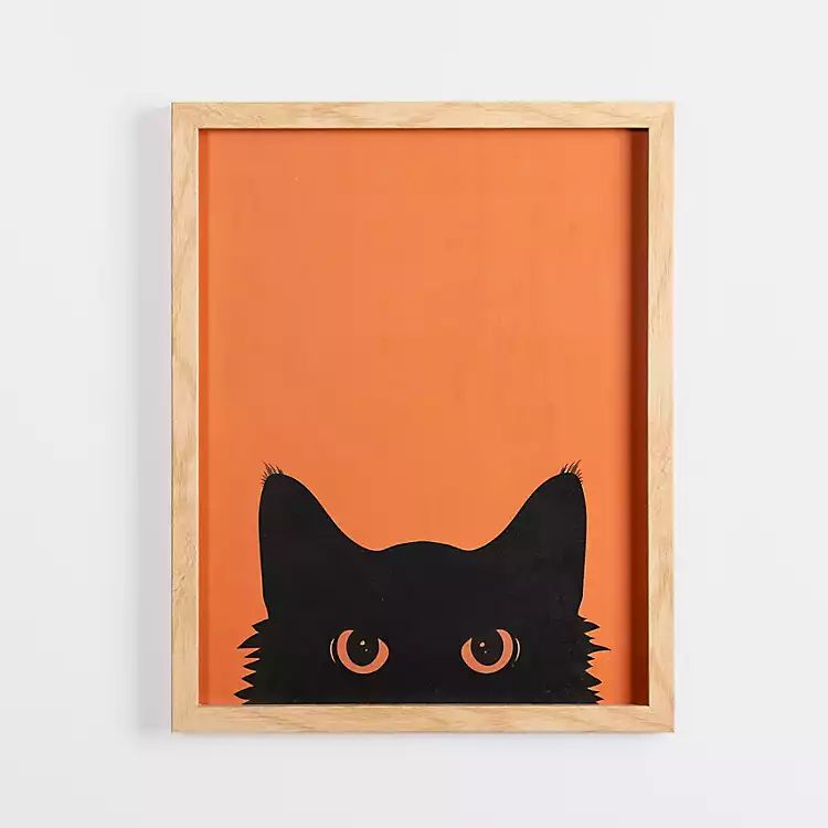 Black Cat on Orange Background Wall Plaque | Kirkland's Home