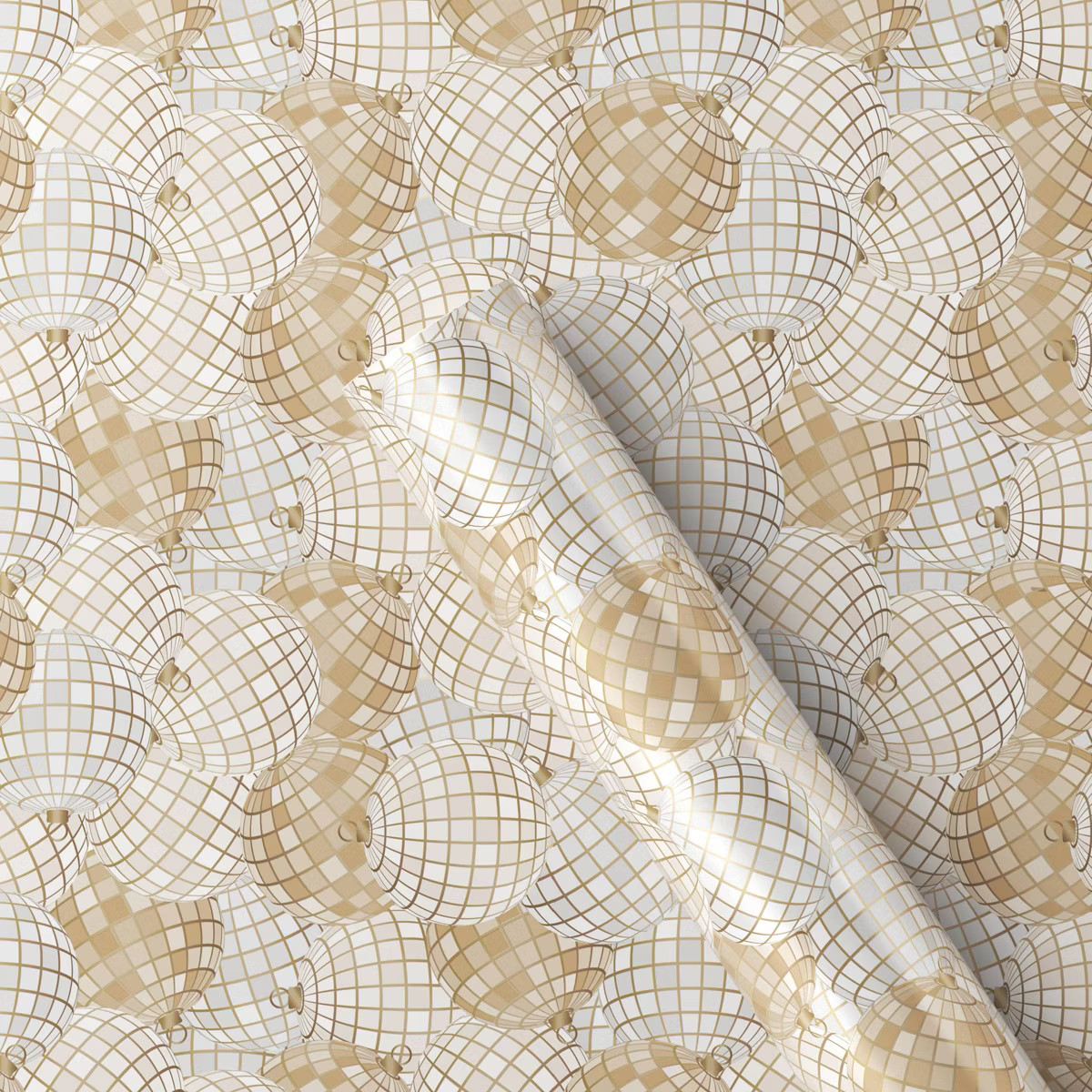 25 sq ft Metallic Mirrored Ball Ornaments Christmas Gift Wrap Gold/Silver - Wondershop™ | Target