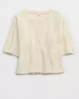 Aerie unREAL Short Sleeve Cardigan | Aerie