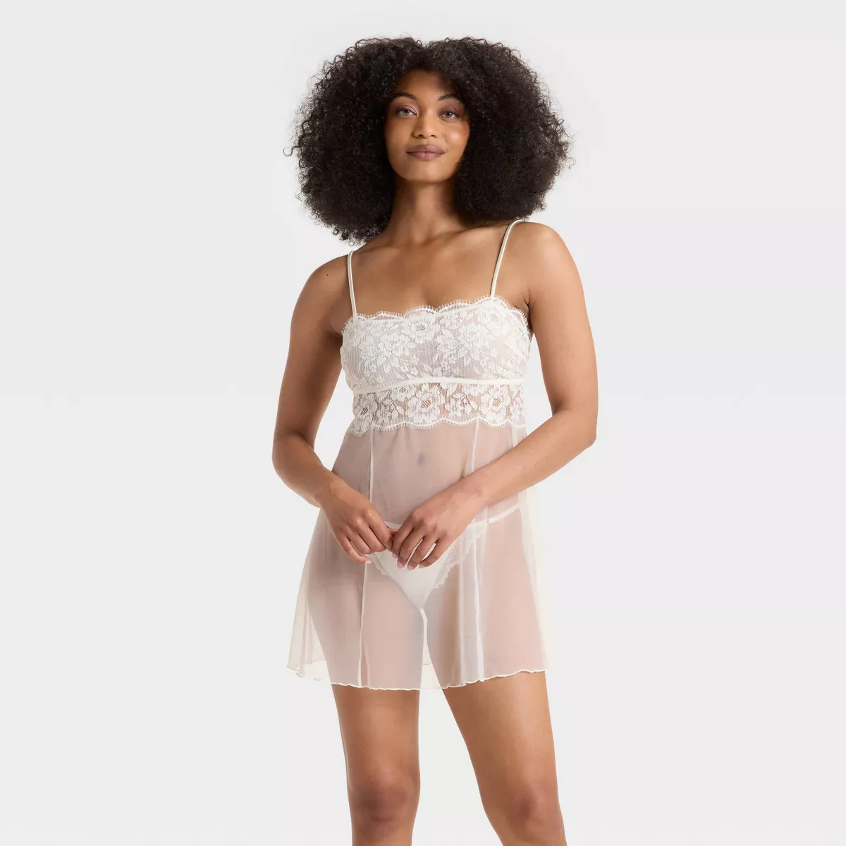 Women's Straight Neck Lingerie Babydoll Slip Dress - Auden™ | Target