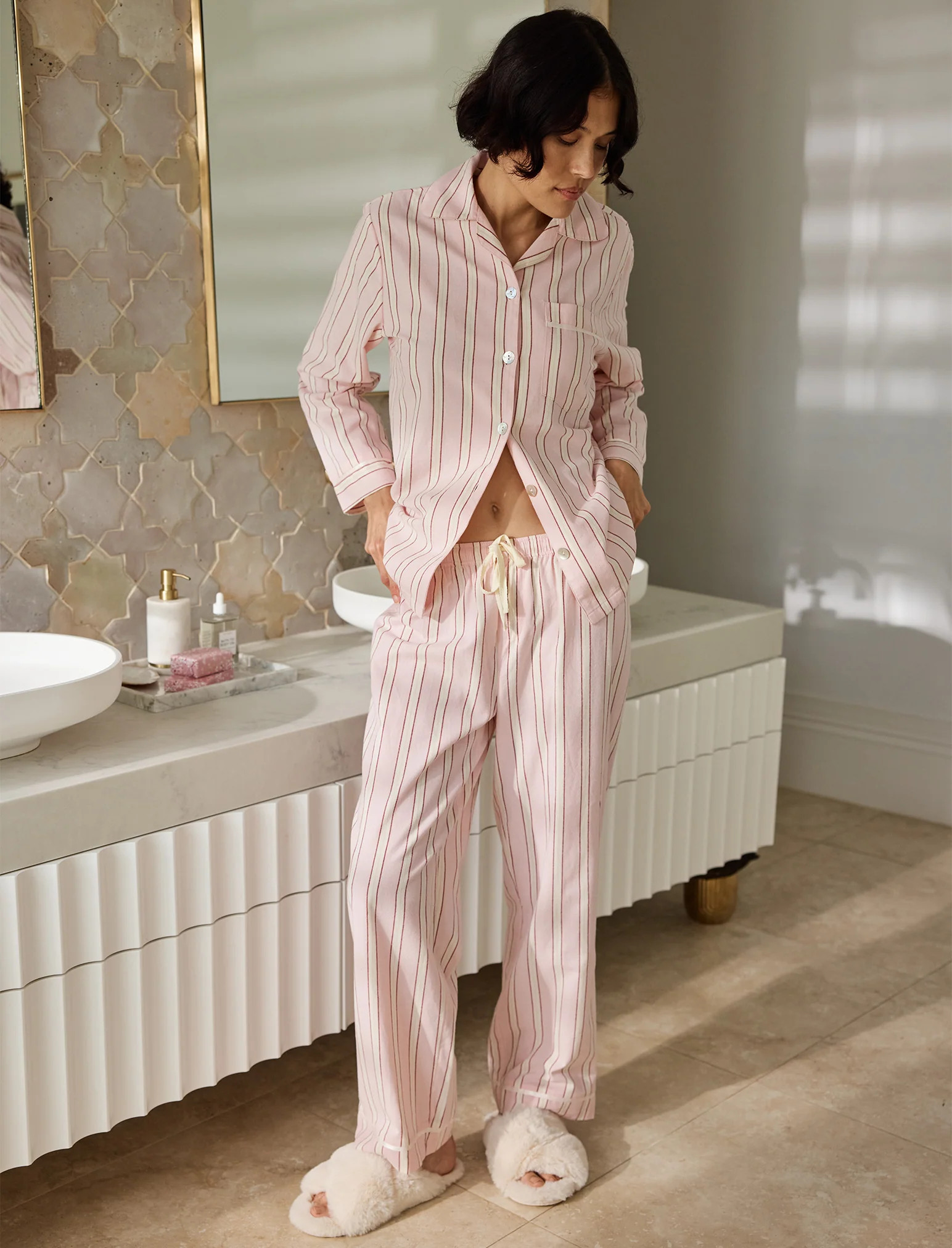 Stripe Cosy Full Length PJ Set | Papinelle Sleepwear AU