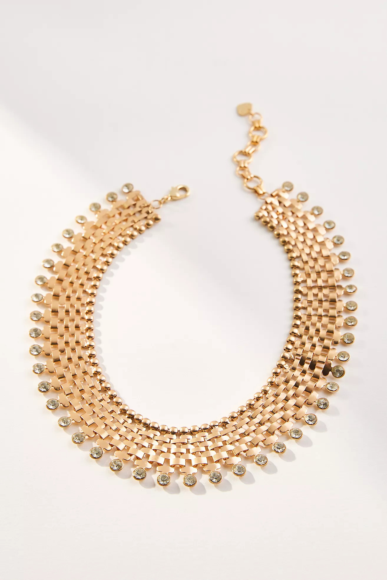 Crystal Woven Track Necklace | Anthropologie (US)
