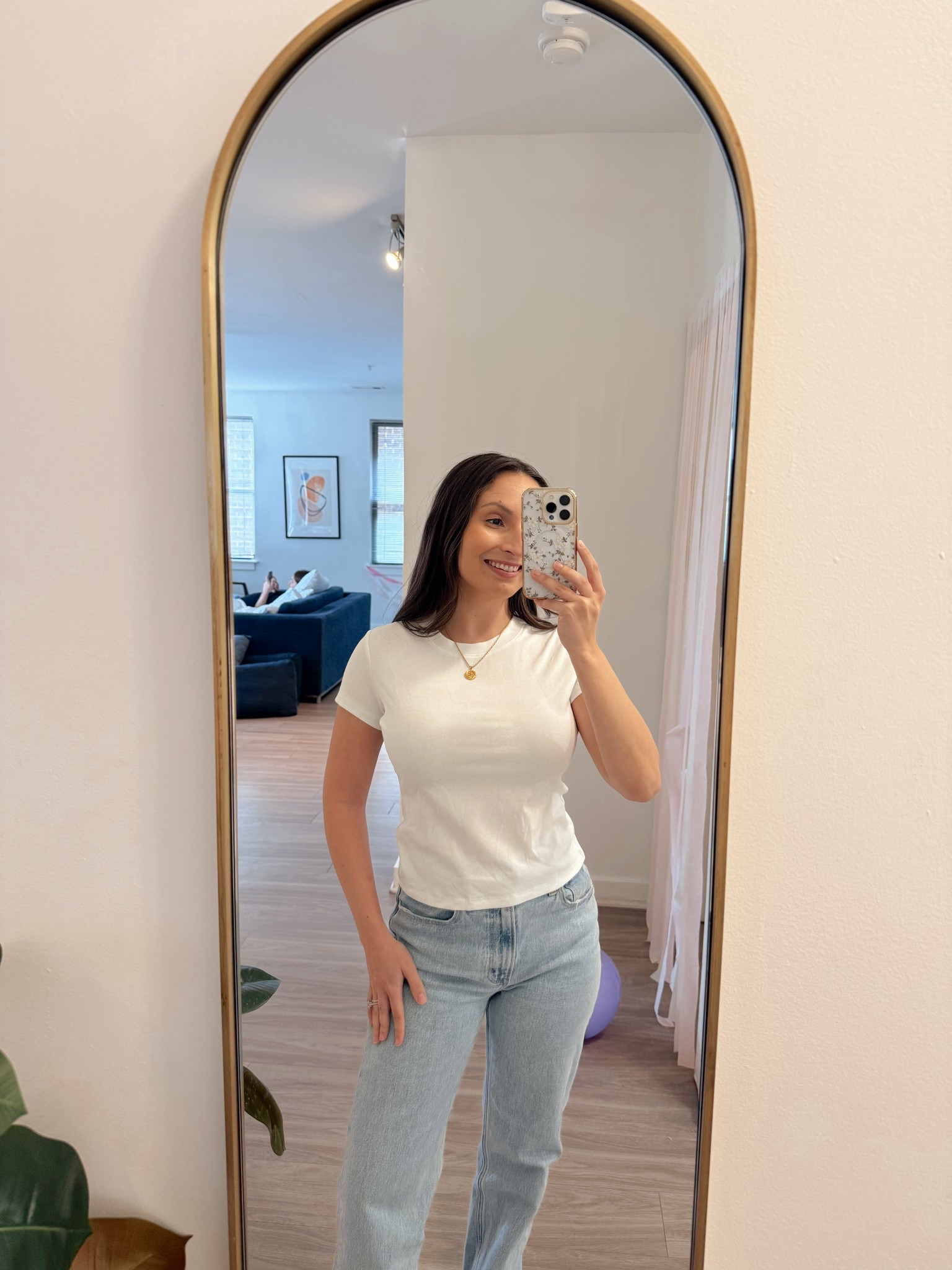 amazon basic white tee for spring. Not see through! Wearing XS

#LTKgrwm #LTKPetite #LTKootd