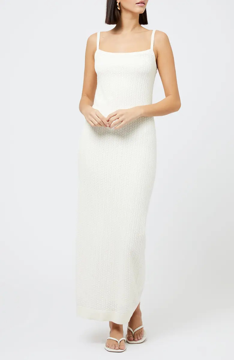French Connection Cotton Blend Pointelle Sweater Maxi Dress | Nordstrom | Nordstrom