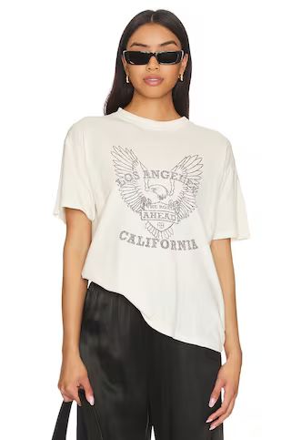 ANINE BING Milo Tee Black Eagle in Off White from Revolve.com | Revolve Clothing (Global)
