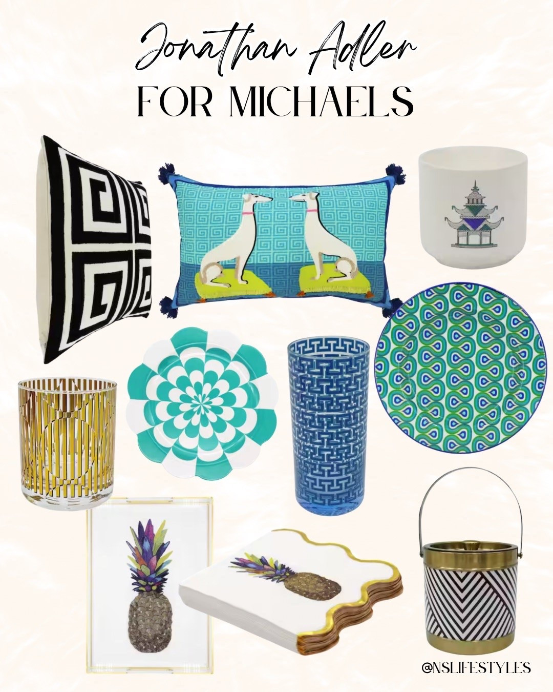 I am obsessed with this vibrant Jonathan Adler collection at Michaels! The bold geometric patterns and colorful pineapple motifs bring such a playful yet sophisticated energy to any home decor setup. 🍍✨

From chic lumbar pillows with dog illustrations to stylish glassware and patterned ice buckets, these pieces are perfect for entertaining. I love how these unique finds add a pop of designer style! 🏺💙

#JonathanAdler #MichaelsFinds #HomeDecor #InteriorDesign #ColorfulHome #Tablescape #HomeStyling #DesignerStyle

#LTKHome