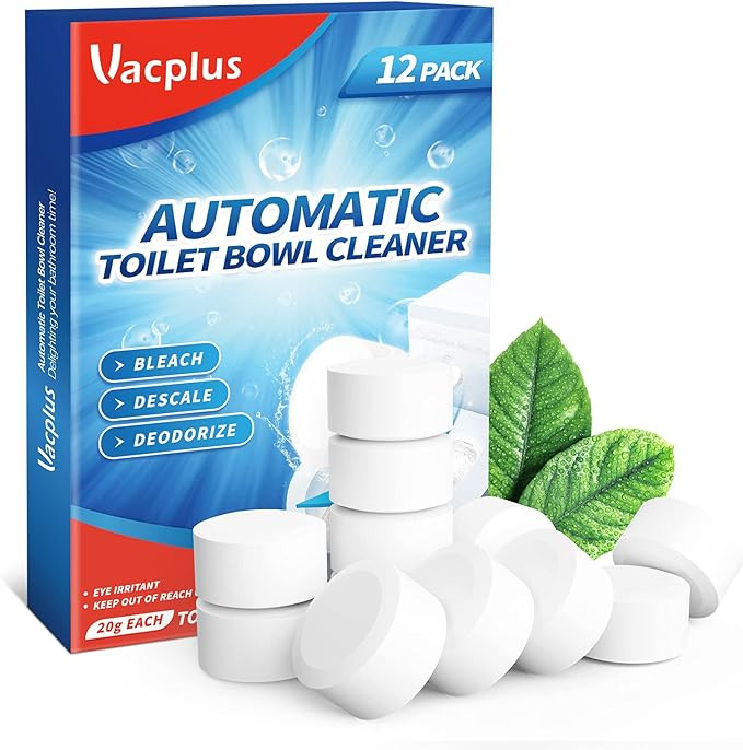 Vacplus Toilet Bowl Cleaner Tablets 12 PACK, Automatic Toilet Bowl Cleaners with Bleach for Deodo... | Amazon (US)