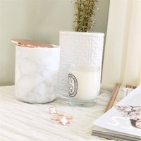 Marble Jar With Metal Rose Gold Lid | Real Canister, Make-Up Brush Holder, Pencil Cup, Trinket Holde | Etsy (US)