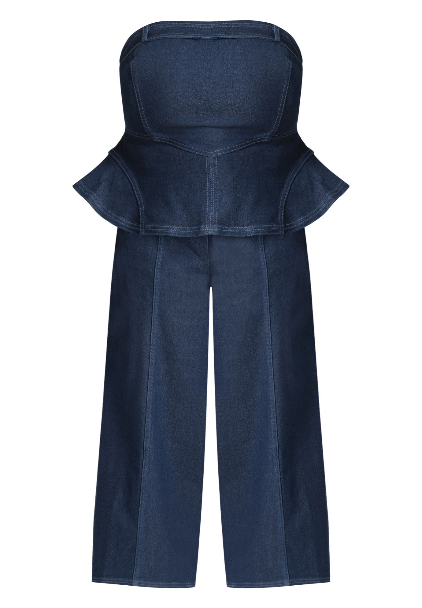 Denim Jumpsuit With Peplum | Eloquii