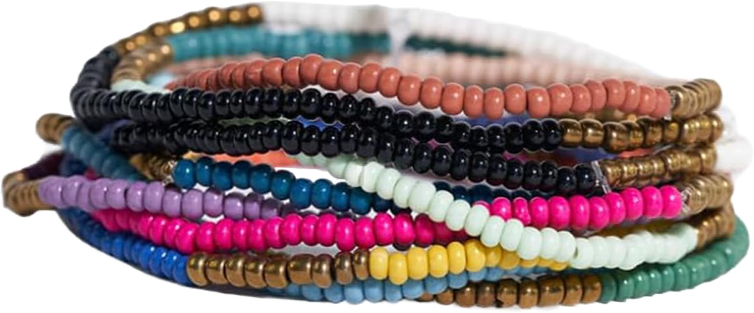 INK + ALLOY 10-Strand Stacking Beaded Bracelets for Women – Mixed Patterns Bracelet Stack - Adj... | Amazon (US)
