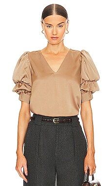 1. STATE Tiered Bubble Sleeve Top in Amphora from Revolve.com | Revolve Clothing (Global)