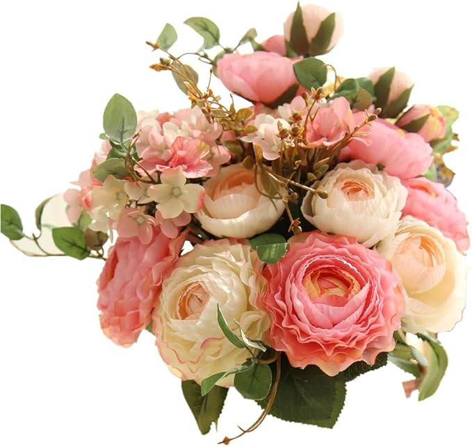 KIRIFLY Artificial Fake Flowers Plants Silk Rose Flower Arrangements Wedding Bouquets Decorations... | Amazon (US)