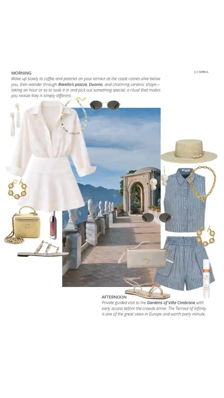 The Amalfi Coast, done right 🇮🇹✨

This is the trip—the one you think about for years. Ravello, Positano, Capri… private boats, unforgettable dinners, and the kind of views that don’t feel real. Every detail planned, every moment intentional.

Sharing the looks I’d pack for it all—from elevated day outfits to dinners that deserve something special. Save this for your dream trip and tap to shop. 🤍#AmalfiCoast #ItalyTravel #LuxuryTravel #VacationStyle #EuroSummer #LTKFindsThe Amalfi Coast, done right 🇮🇹✨

 

 

#LTKTravel #LTKootd #LTKOver40 #LTKTravel