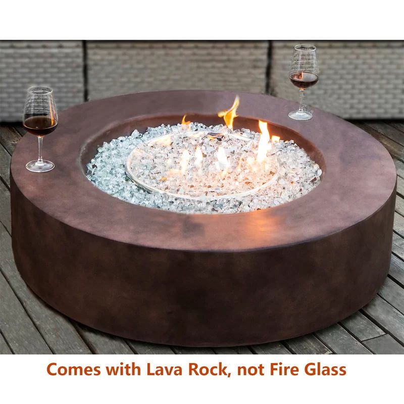 Shade 13'' H x 42'' W Concrete Propane Outdoor Fire Pit Table | Wayfair North America