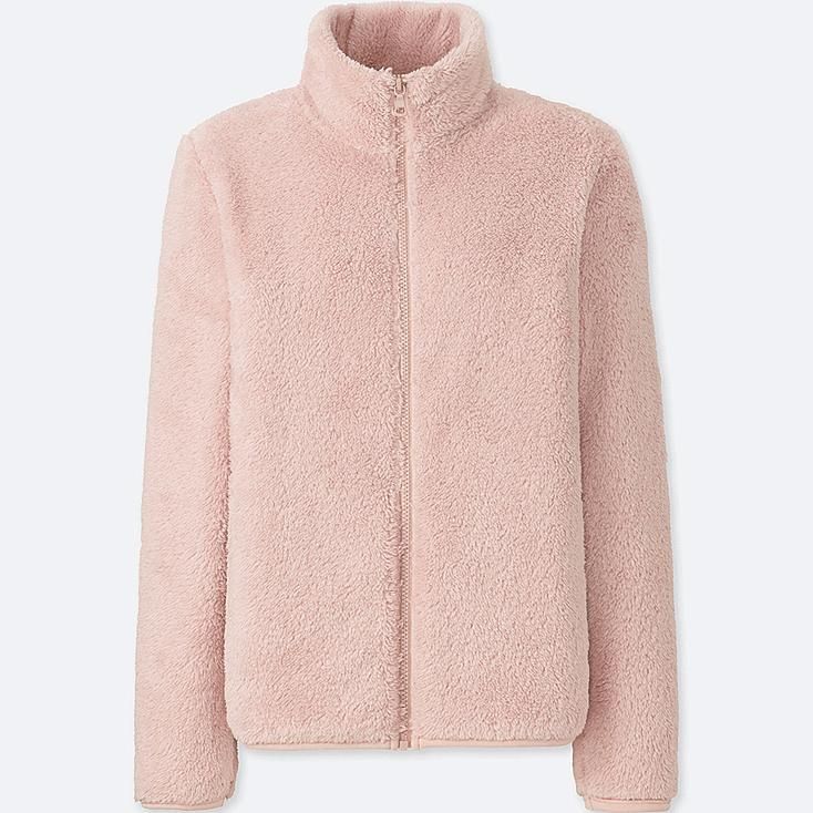 UNIQLO Women's Fluffy Yarn Fleece Full-zip Jacket, Pink, XS | UNIQLO (US)