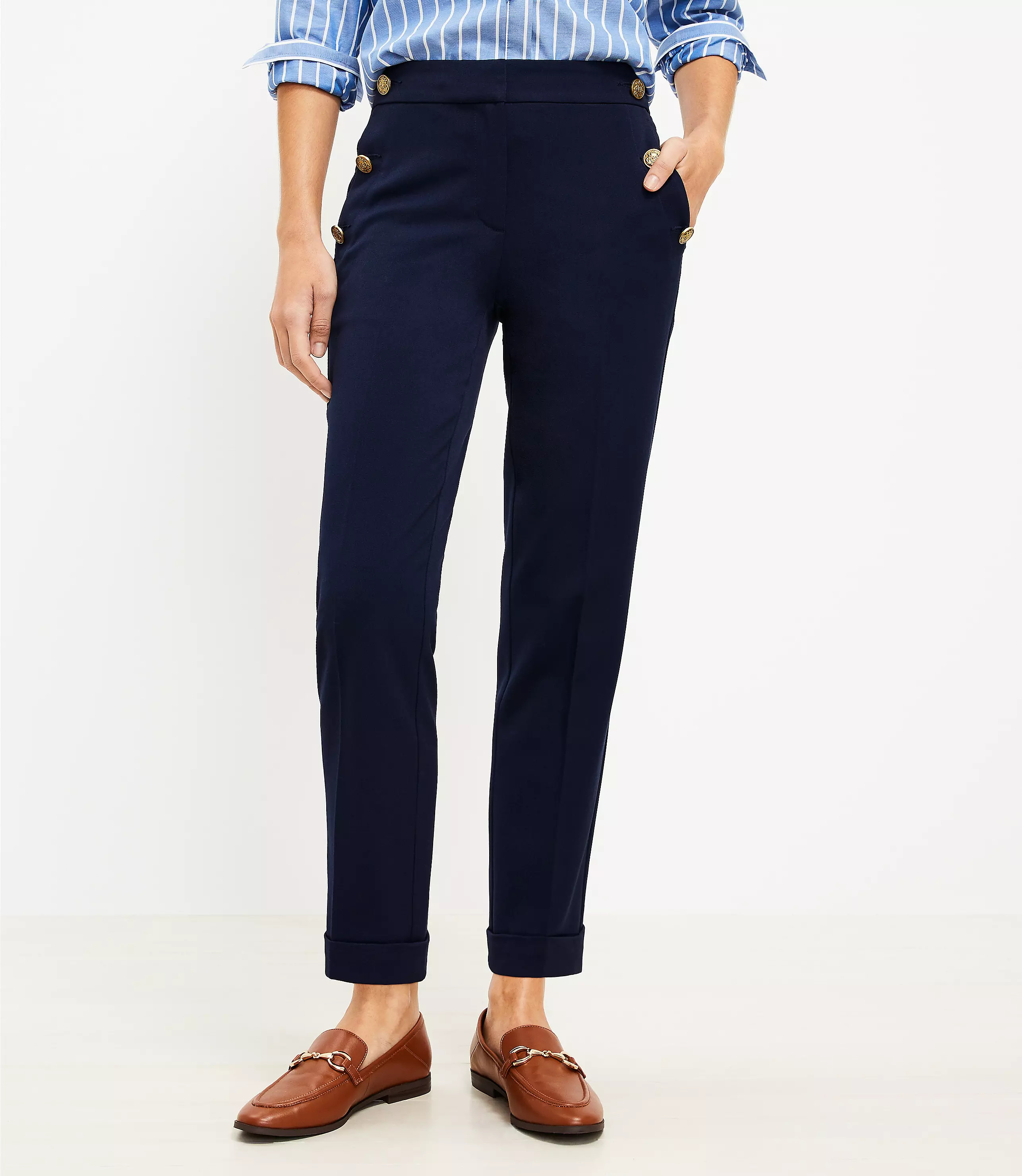 Tall Devin Slim Sailor Pants | LOFT