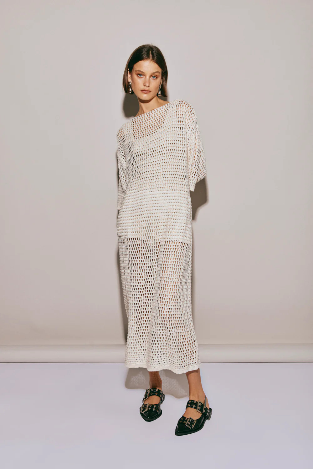 Cora Knit Midi Dress Cream | VRG Grl