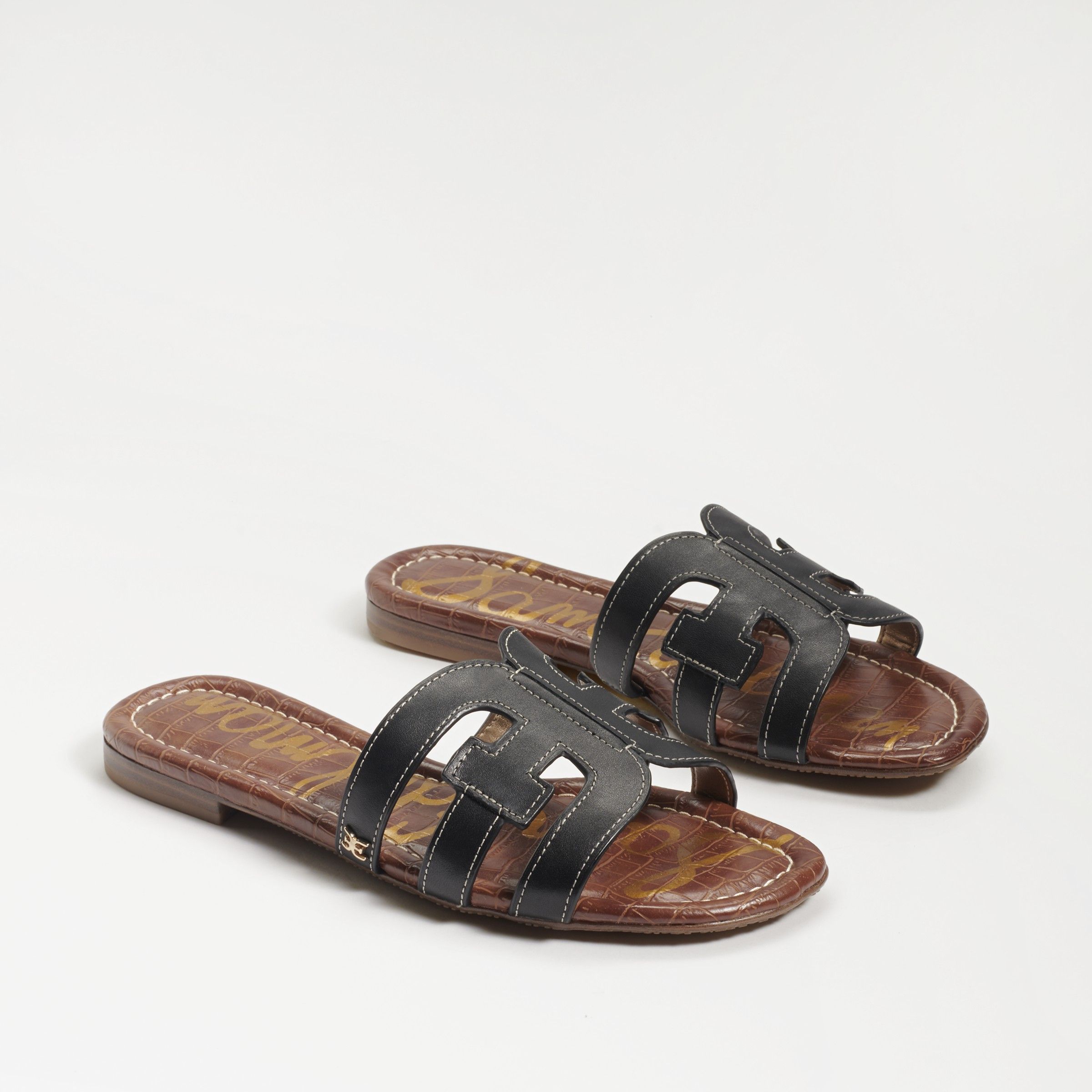 Sam Edelman Bay Slide Sandal Black Leather | Sam Edelman