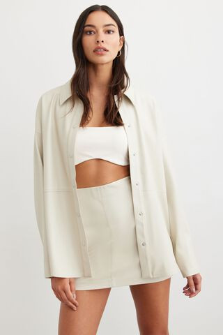 Faux Leather Shacket | Dynamite Clothing