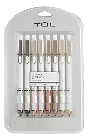 TUL GL Series Retractable Gel Pens Medium Point 0.7 mm Pearl White Barrel Black Ink Pack Of 8 Pen... | Office Depot and OfficeMax 