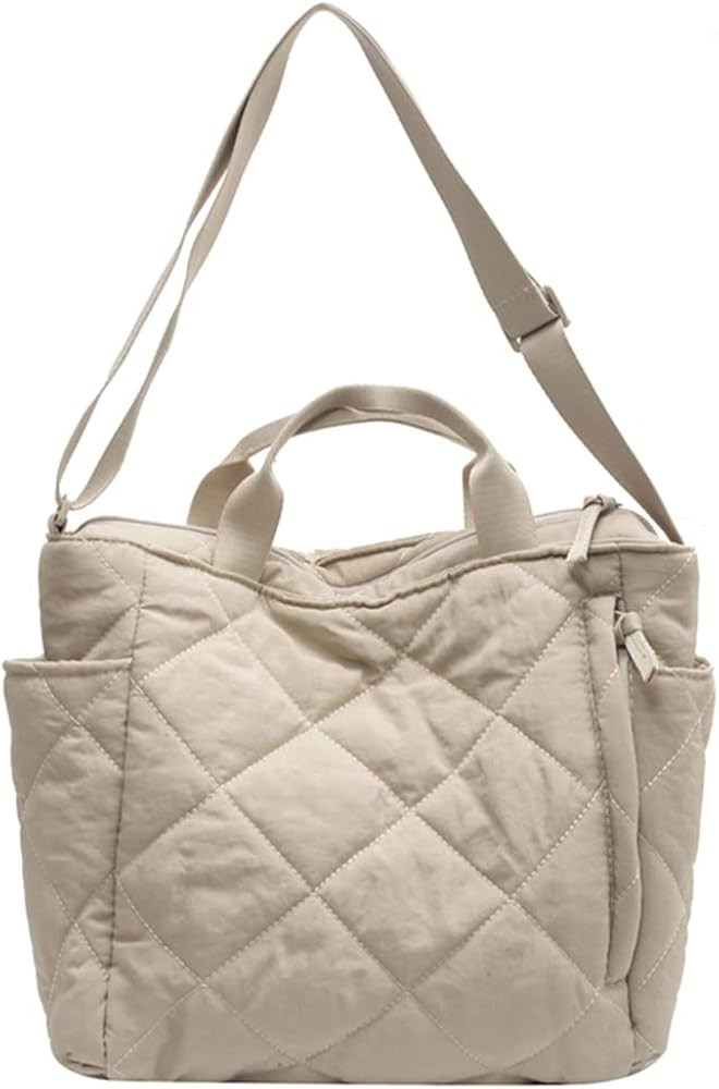JQWSVE Puffer Tote Bag for Women Puffer Bags Large Quilted Tote Bag Puffer Crossbody Bag Soft Puf... | Amazon (US)
