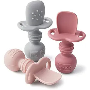 Silicone Baby Spoons Self Feeding 6+ Months - Infant Toddler Utensils - First Stage Baby Led Wean... | Amazon (US)