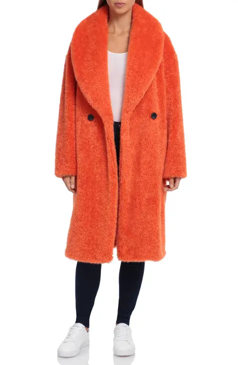 Shawl Collar Faux Fur Coat AVEC LES FILLES | Nordstrom