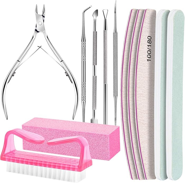 FANDAMEI Nail Care Kit, Nail Files 100/180, Nail Buffer Block, Cuticle Nippers, Cuticle Trimmer, ... | Amazon (US)