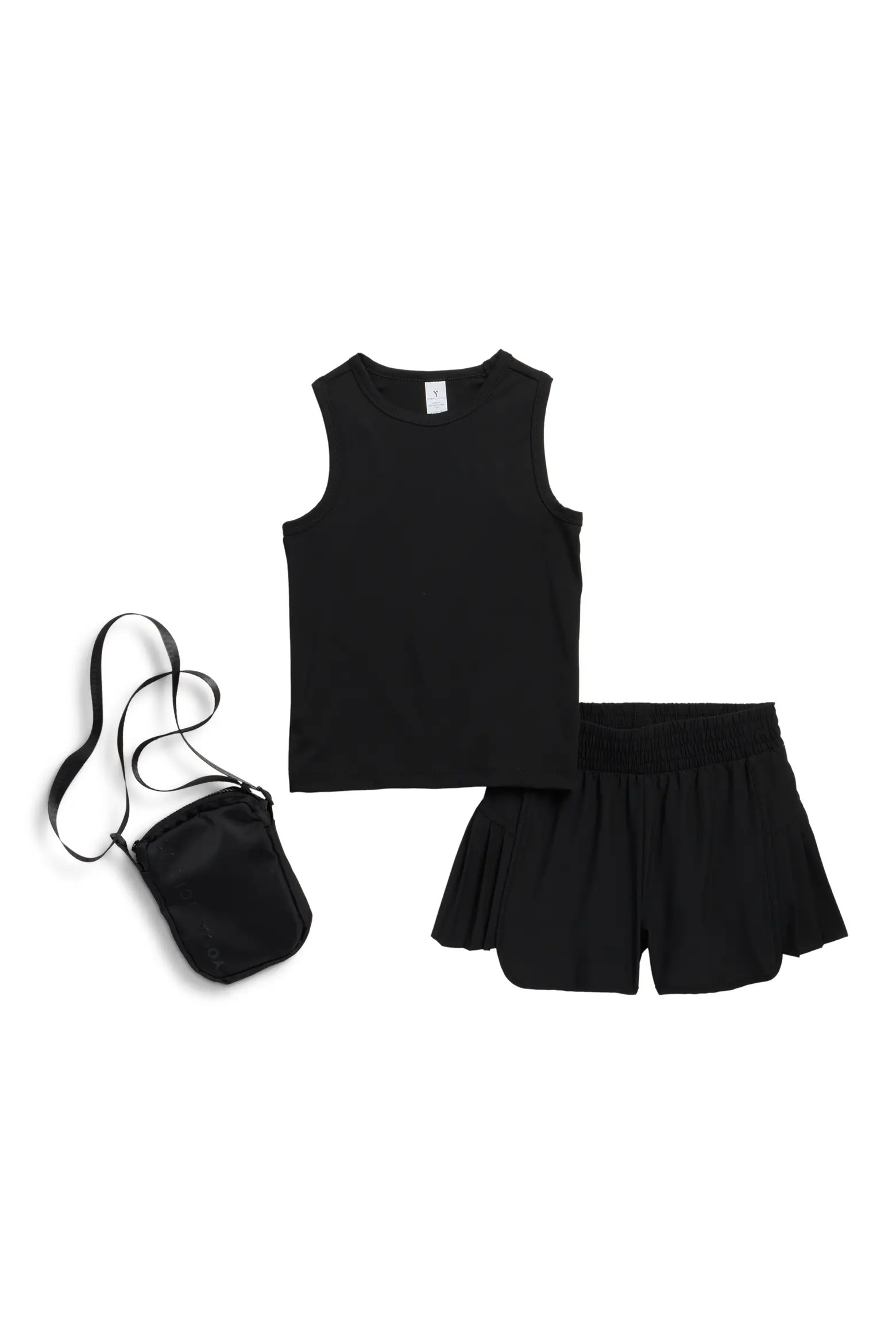 YOGALICIOUS Kids' Lunatek Around Town Tank, Shorts & Crossbody Bag Set (Women) | Nordstromrack | Nordstrom Rack