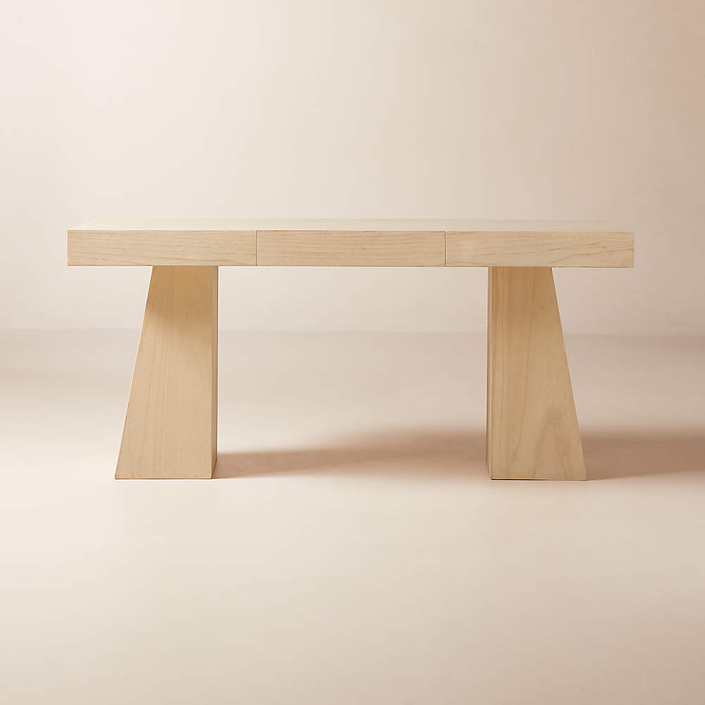 Ridge Black Wood Desk with Drawer + Reviews | CB2 | CB2