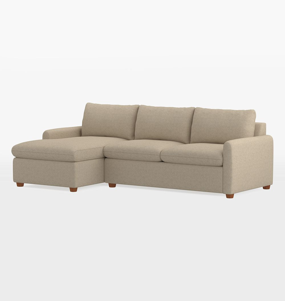 Roswell 2-Piece Chaise Sectional, Classic - Left Chaise - Multi-Cushion - Fetch Linen | Rejuvenation